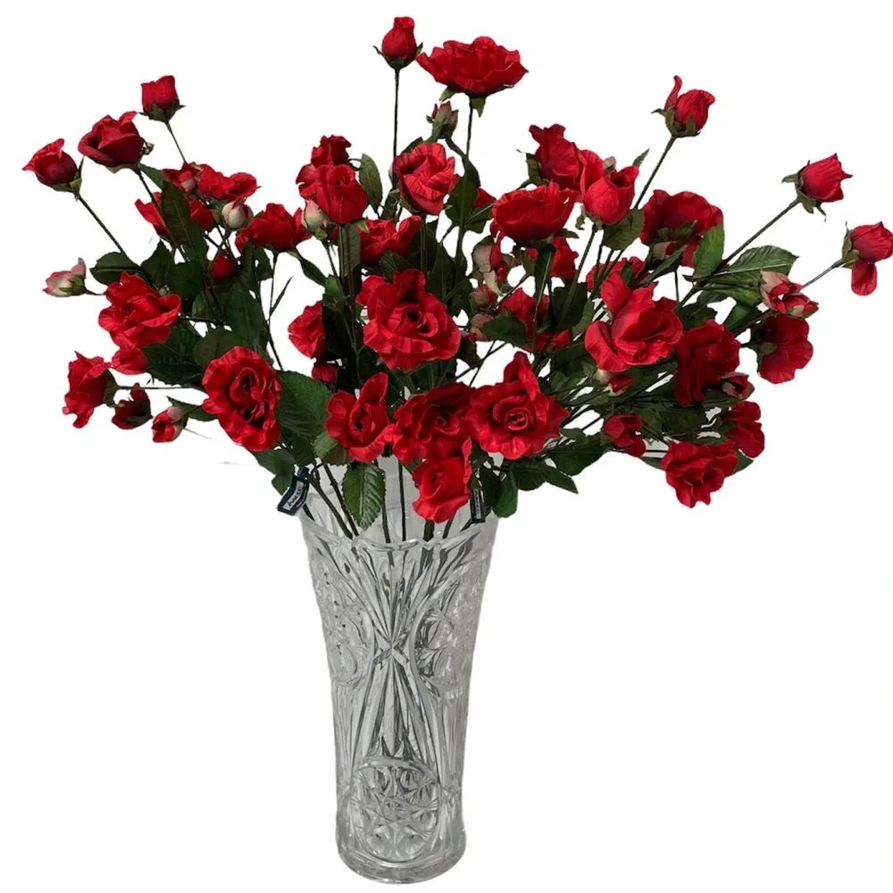Lovers Roses Dozen Long Stem Princess Silk Flowers Moody Romantic Luxury Decor